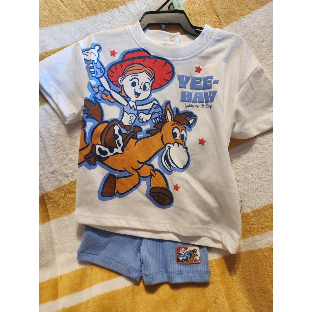 Disney Baby Toy Story Jessie Bullseye T-Shirt and Ribbed Shorts Set 6-9M NEW